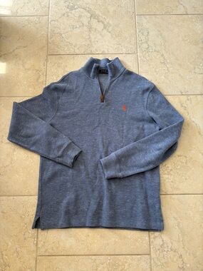 Polo by Ralph Lauren Men's Blue Quarter-Zip Sweater